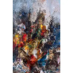 Wall by Leonardo Nierman, 1961, oil and collage on masonite, sold Feb 2023