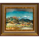 Hillside by Sine MacKinnon, oil on board, sold May 2023