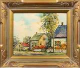 New England Village Scene by Frances H. McKay, oil on board, sold May 2023