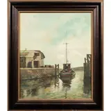 Marina by Jorge Braun Andres Tarallo, oil on canvas, sold May 2023