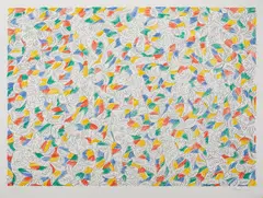 Untitled (Dancing in Colors) by George Chemeche, lithograph, sold May 2023