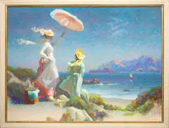 Day at the Beach by James Verdugo, oil on canvas, sold May 2023
