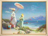 Day at the Beach by James Verdugo, oil on canvas, sold May 2023