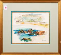 Coastal Sketch by William A. Gaw, watercolor, sold May 2023