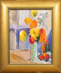 Still Life with Bouquet by William A. Gaw, oil on canvas, sold May 2023