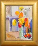 Still Life with Bouquet by William A. Gaw, oil on canvas, sold May 2023
