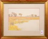 Marshland by Mary Minns Morse, 1904, watercolor, sold May 2023