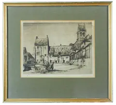 The Abbey Farm by Samuel Chamberlain, etching/drypoint, sold Feb 2026
