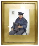 Old Fisherman by Frederick James McNamara Evans, watercolor, sold Feb 2026