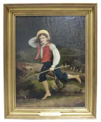 Caught Fishing by Thomas Waterman Wood, oil on board, sold Feb 2026