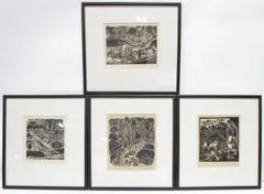Untitled by Paulius Augius, linocut relief printing artworks, sold Feb 2026