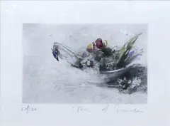Untitled by Alessandro Nocentini, Etching Gilt Framed 19''x23'', sold Jun 2024