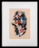 Im Cafe" [In the Cafe] by Richard Ziegler, 1927, Mixed Media on Rice Paper, sold Oct 2024