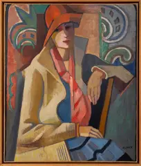 Portrait d'Anne (Mme. Lhote)" [Portrait of Anne (Mrs. Lhote)] by André Lhote, 1930, Oil on Paper Laid to Canvas, sold Oct 2024