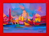 La Ville Rose by Marcel Mouly, 2005, Acrylic on Canvas, sold Oct 2024