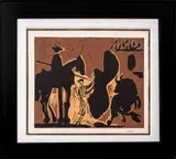 Avant la Pique" [Before the Pike] by Pablo Picasso, 1959, Linocut in Colors on Arches Wove Paper, sold Oct 2024