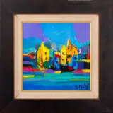 Port du Flandre" [Port of Flanders] by Marcel Mouly, 2001, Acrylic on Canvas, sold Oct 2024