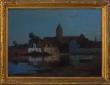 House on a Lake by Parke Custis Dougherty, Oil on Canvas, sold Oct 2024
