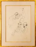 Klienten der Prostitution" [Clients of Prostitution] by George Grosz, 1917, Ink on Paper, sold Oct 2024