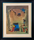 Le Chien Bleu" [The Blue Dog] by Joan Miró, Etching and Aquatint in Colors, sold Oct 2024