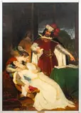 Scene from Shakespeare's Hamlet by Raymond Auguste Quinvac Monvoisin, 1837, Oil on Canvas, sold Oct 2024
