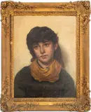 Thoughts by Edwin Harris, 1800s, Oil on Canvas, sold Oct 2024