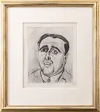 Portrait of J.B. Neumann by Wilhelm Heinrich Otto Dix, 1922, Drypoint Etching, sold Oct 2024