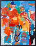 Composition by Lea Nikel, 1966, Oil on Canvas, sold Nov 2024