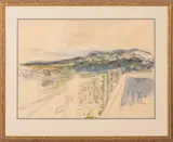 View of Tel Aviv by Joseph Zaritsky, 1940, Watercolor on Paper, sold Nov 2024