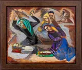 Displaced Persons by Lena Gurr, Oil on Canvas, sold Nov 2024