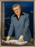 Portrait of Teddy Kollek by Marc Klionsky, Oil on Canvas, sold Nov 2024