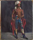 Portrait of a Standing Man by Helene Burbeck, Oil on Canvas, sold Nov 2024
