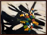 Abstract Composition by Etta Benjamin Cien, Oil on Canvas, sold Nov 2024