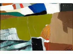 Gestalt in Landschaft by Georges Csato, oil on canvas, offered Jun 2019