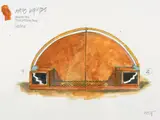 Progetto per Arco Liquido by Fabrizio Plessi, pencil, sold Sep 2024