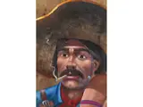 Bildnis des Emiliano Zapata by Fernando del Toro-Barrios, oil on paper, offered Jun 2025