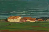 Hameau aux toits orange", 1964 by Albert Schnyder, oil on canvas, offered Sep 2019