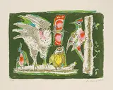 Voliere by Alois Carigiet, 1964, color lithograph, offered Sep 2019