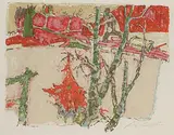 Landschaft mit Pferdegespann 1967 by Alois Carigiet, color lithograph, offered Sep 2019