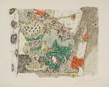 Rokokovase vor weiss by Alois Carigiet, 1969, color lithograph, sold Sep 2019