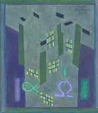 Nächtliche City by Willi Hartung, 1961, watercolor, sold Sep 2019