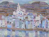 Stadt am Wasser by Willi Hartung, 1961, watercolor, sold Sep 2019