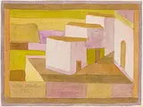 Motiv aus Pilos in Peloponnes by Willi Hartung, 1965, watercolor, offered Sep 2019
