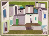 Südliches Städtchen by Willi Hartung, 1972, watercolor, offered Sep 2019