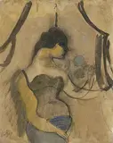 Artistin by Johann Robert Schürch, 1927, watercolor, sold Sep 2019