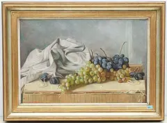 Stillleben mit Trauben by Aurele Barraud, oil on canvas, sold Sep 2019