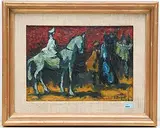Cavalier by Jaques Berger, oil on panel, sold Sep 2019