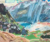 Platzregen", 1966 by Hannes Gruber, oil on canvas, offered Sep 2019