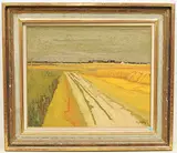 Sommerliche Landschaft mit Kornfeld by Roger Kathy, oil on canvas, sold Sep 2019