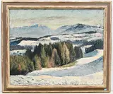 Bleiche Wintersonne", 1962 by Reinhold Kündig, oil on canvas, sold Sep 2019